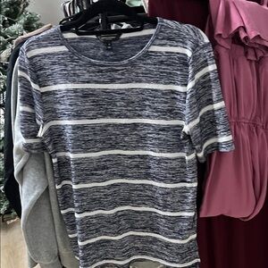 Banana Republic Navy and White Striped Tee